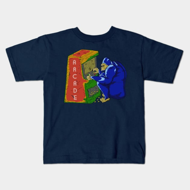 Gorilla Arcade Machine Kids T-Shirt by RiyanRizqi